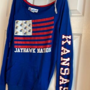 🎄College sweatshirt KU size Large